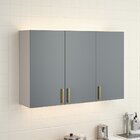 Armário Aéreo 3 Portas 120cm 100% Mdf Dobradiças Slow Motion