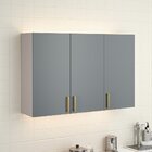 Armário Aéreo 3 Portas 120cm 100% Mdf Dobradiças Slow Motion