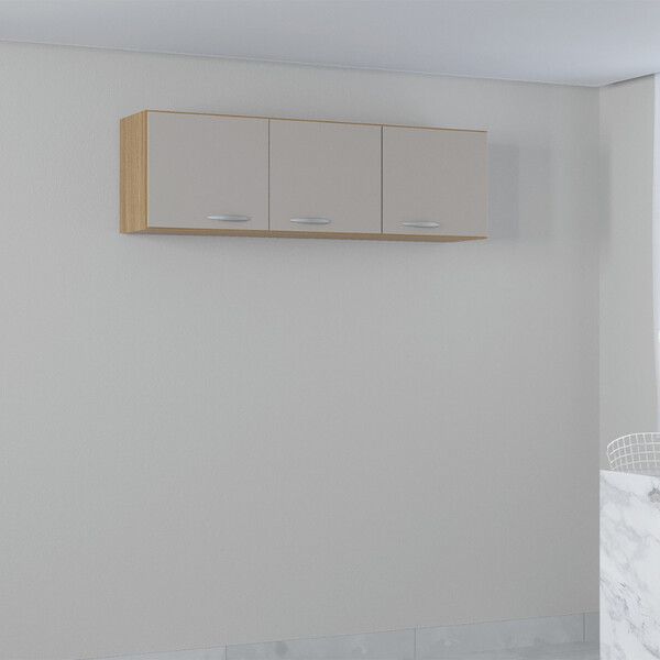 Armário Aéreo 3 Portas 120cm A843 Cristal Poquema