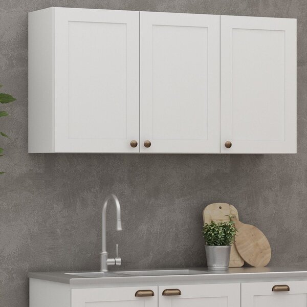Armário Aéreo 3 Portas 120cm Americano 100% Mdf Provençal Bra