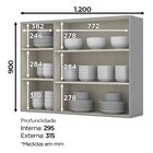 Armário Aéreo 3 Portas 120cm Belize  Cinza