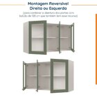 Armário Aéreo 3 Portas 120cm Com Porta De Vidro Arizona Cabec