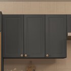 Armário Aéreo 3 Portas 120cm Fechado Paris  Chumbo