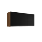 Armário Aéreo 3 Portas 120cm Madrid Amêndoa/preto - Montanari