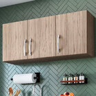 Armário Aéreo 3 Portas 120cm Maitê - Pallazio - Castanho E Av