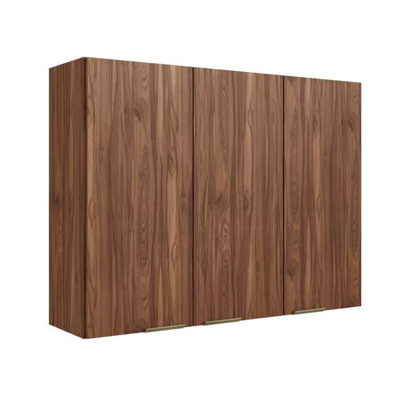 Armário Aéreo 3 Portas 120cm Montenegro  Wengue