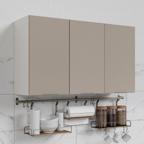 Armário Aéreo 3 Portas 120cm Puxador 150cm Ipanema Cabecasa M