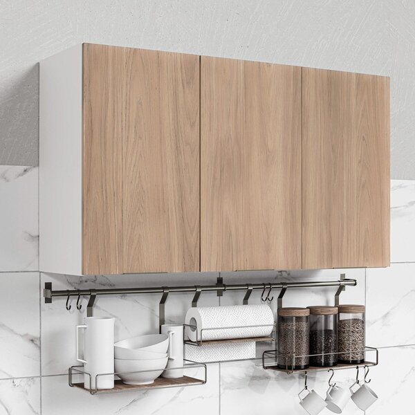 Armário Aéreo 3 Portas 120cm Puxador 150mm Ipanema Cabecasa M