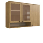 Armário Aéreo 3 Portas 120cm Vidro Reflecta 100 Mdf May Cador