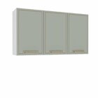 Armário Aéreo 3 Portas 120cm X 66cm X 30,5cm Branco/verde
