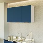 Armário Aéreo 3 Portas 120x66x30,5cm Branco/azul