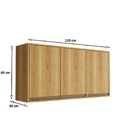 Armário Aéreo 3 Portas Barcelona Salleto Carvalho