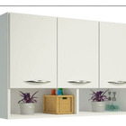 Armário Aéreo 3 Portas Com 2 Nichos Parede Suspenso Galpão