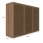 Armário Aéreo 3 Portas Com Vidro 120cm Camille Móveis Sul