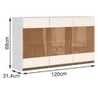 Armario Aereo 3 Portas Com Vidro Reflecta 120cm Mdf Kali Prem