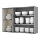 Armário Aéreo 3 Portas De Vidro 120cm Americana - Móveis Henn