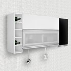 Armário Aéreo 3 Portas E Adega Ébano Espresso Móveis Ébano