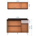 Armario Aereo 3 Portas E Balcao 120 Cm Chocolate Off White Po