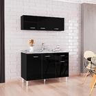 Armario Aereo 3 Portas E Balcao Pia 120 Cm Poqq