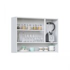 Armário Aéreo 3 Portas E Nicho Com Vidro 105cm Moderna Itatia