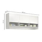 Armário Aéreo 3 Portas Em Mdf 160cm Eloísa Branco Branco