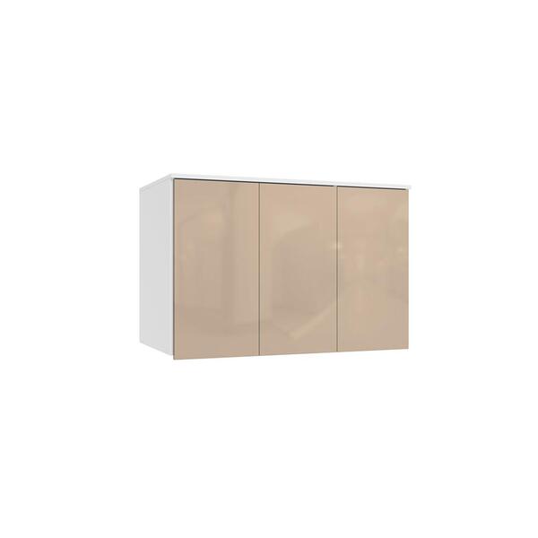 Armário Aéreo 3 Portas Kappesberg Adapt Branco/macadâmia