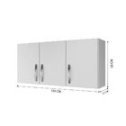 Armário Aéreo 3 Portas Life Arte Móveis Branco Branco