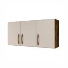 Armário Aéreo 3 Portas Life Arte Móveis Ipê/off