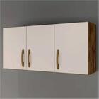 Armário Aéreo 3 Portas Life Arte Móveis Ipê/off