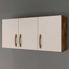 Armário Aéreo 3 Portas Life Arte Móveis Ipê/off