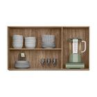 Armário Aéreo 3 Portas Loá 120cm Com Vidro Reflecta - Nicioli