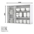 Armario Aereo 3 Portas Mdf 120 Cm Americana C352 Cinza Henn