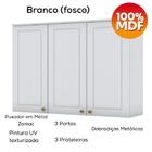 Armario Aereo 3 Portas Mdf 120 Cm Americana C352 Cinza Henn
