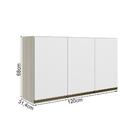 Armario Aereo 3 Portas Mdf 120 Cm Kali 12197 Nicioli