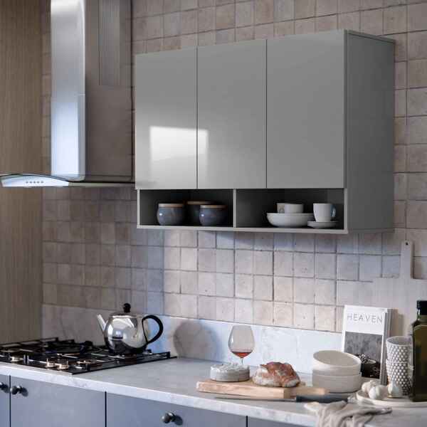 Armário Aéreo 3 Portas Milão Suspenso Para Quarto Cozinha Sal