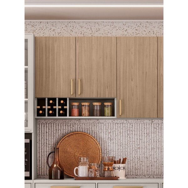 Armário Aéreo 3 Portas Nicho/adega Garrafeiro 120cm Mdf Dobra