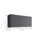 Armário Aéreo 3 Portas Norwich Cinza Fosco