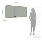 Armário Aéreo 3 Portas Rubi Yescasa Verde Oliva