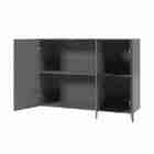 Armário Aéreo 3 Portas Suspenso Para Quarto Cozinha Sala Cinz