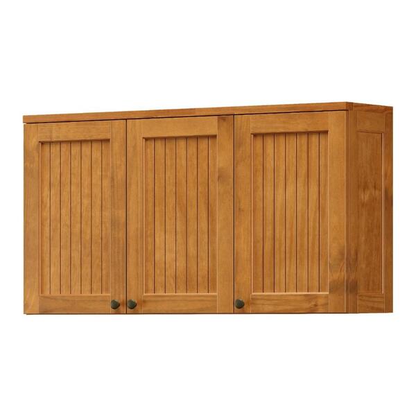 Armário Aéreo 3 Portas Versalles 120cm Em Madeira Maciça - Mel