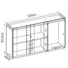 Armario Aereo 3 Portas Vidro 120cm 2980x2 Nicioli