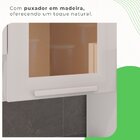 Armário Aéreo 3 Portas Vidro Fumê Bella Branco