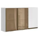 Armario Aereo 3 Portas Vidro Reflecta 120cm Mdf Kali Premium