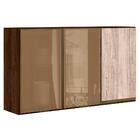 Armario Aereo 3 Portas Vidro Reflecta 120cm Mdf Kali Premium