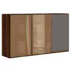 Armario Aereo 3 Portas Vidro Reflecta 120cm Mdf Kali Premium