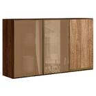 Armario Aereo 3 Portas Vidro Reflecta 120cm Mdf Kali Premium