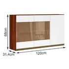 Armario Aereo 3 Pt 120cm Vidro Reflecta Mdf Kali Premium 1219