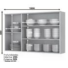 Armário Aéreo 3 Pts 120 Cm 100% Mdf Americana C352 Henn