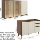 Armario Aereo 3p E Balcao Pia Mdf Kali Nicioli