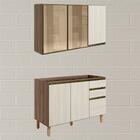 Armario Aereo 3p E Balcao Pia Mdf Kali Nicioli